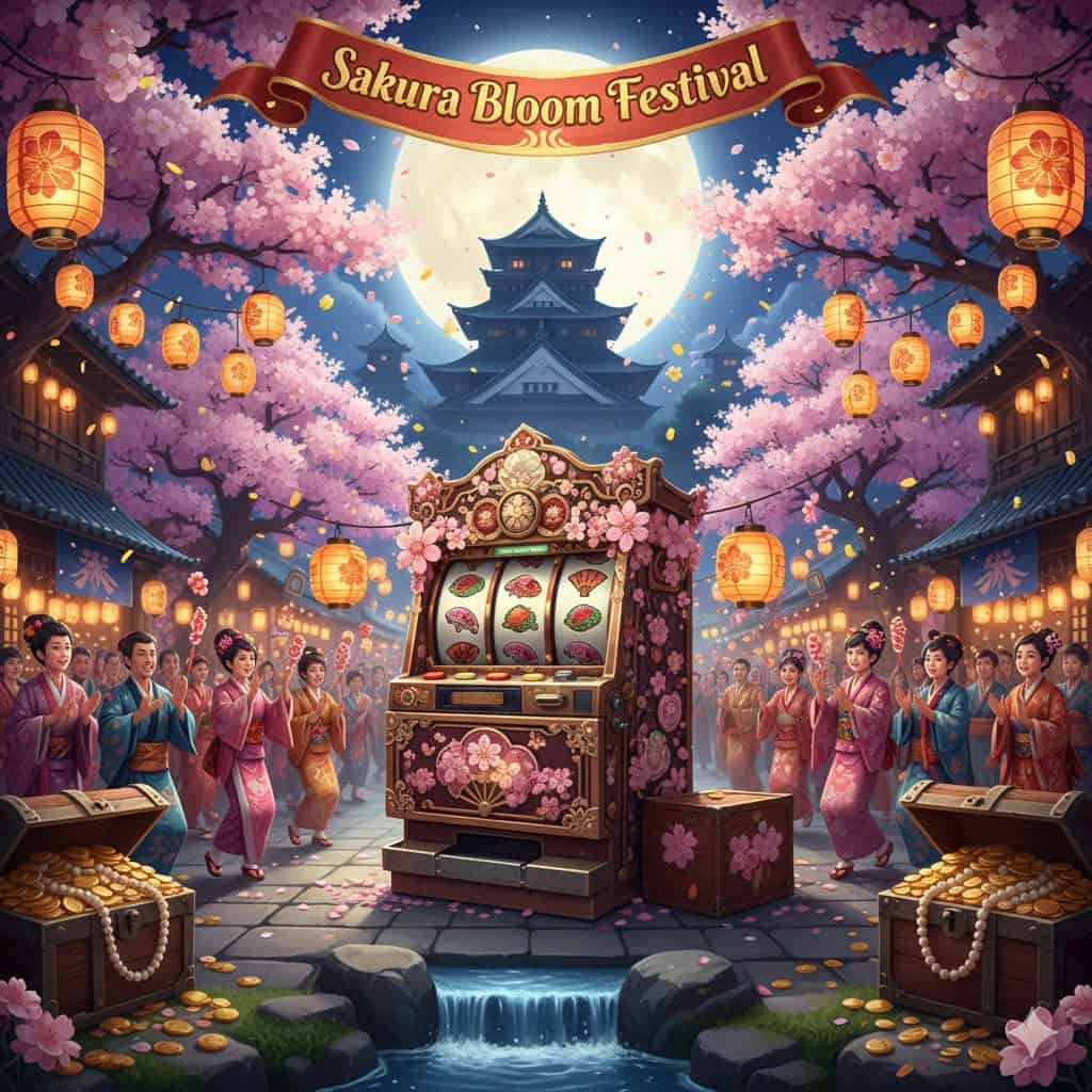 Slot bertema pesta bunga sakura
